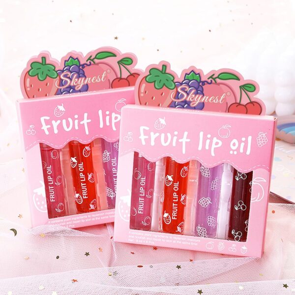 Girls Roll On Lip Gloss Set with Case, 4 Pcs Glossy Lip Make up for Kids and Teens Fruity Flavors, Kid Friendly, Party Gift, Best Friends