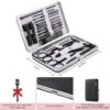 Manicure Set, 19 Pieces Professional Stainless Steel Nail Clippers with Black Leather Storage Case, Portable Care Kit for Travel or Home, Gifts