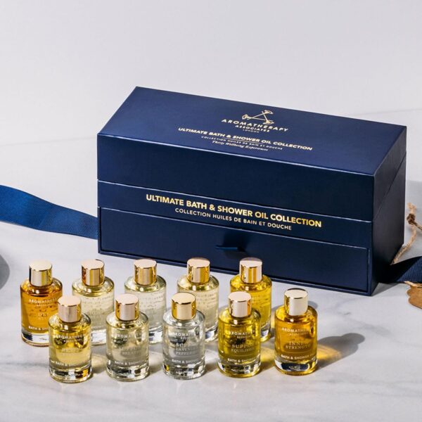 Aromatherapy Associates Ultimate Wellbeing Bath & Shower Oils Collection 10 X 9Ml - Infused with Essential Oils, The Purest, Ethically Viable, Natural, Raw Ingredients