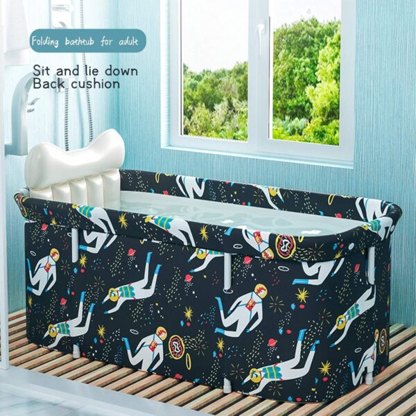 HWGING Foldable Bathtub Adults, 120 x 55 cm, Portable, Collapsible, PVC and Peach Skin Composite, Modern, Textured, Freestanding, B Color