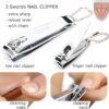 3 Swords Germany - Brand Quality 2 Piece Manicure Pedicure Grooming kit Set Finger & Toe Nail Clipper in Synthetic Leather case - Made by 3 Swords (6721)