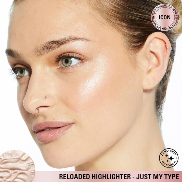 Makeup Revolution Highlight Reloaded, Highly Pigmented, Shimmer Glow Finish Face Makeup, Just My Type, 10g