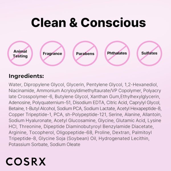 COSRX 6 Peptide Collagen Serum Face Toner with Niacinamide & Hyaluronic Acid, Hydrating & Firming Korean Essence, Anti-Wrinkle & Pore-Tightening Serum For Plump & Even Skin Tone, Korean Skincare 150ml