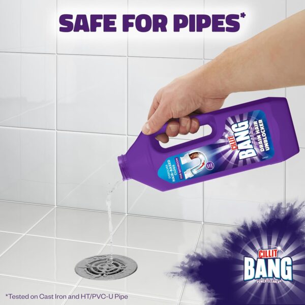 81YHCx9sRhL._AC_SL1500_.jpg Cillit Bang Hair Drain Unblocker Gel, Dissolves Hair-Based Blockages, For Showers and Baths, 1 Litre (2 Uses)