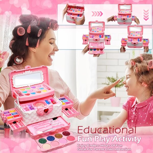 EVACOK Kids Makeup Sets For Girls - Children Makeup Sets For Girls Washable Make Up Set, Childrens Princess Play Games Toys Presents, Little Girl Birthday Gifts Set For Age4-12 Year Old (EVACOK-11)