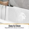 HITSLAM Shower mat Non Slip, 60 x 40 CM Non Slip Bath Mat with Drain, Soft PVC Loofah Shower Bath Mat for Tub, Quick Drying Shower Mat for Bathroom, White