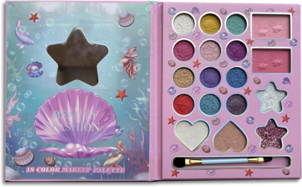 MockTota Kids Makeup Sets for Girls, Multi colored Face Paint Kit for Kids,Princess Make Up Kit, Washable Children's Cosmetics Toys, Non-Toxic Makeup Kit Gift Halloween (18 colour)