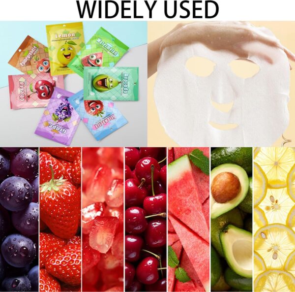 7 PCS Kids Face Masks, Skin Care for Teenage Girls - Hydrating Sheet Mask to Moisturizing and Smoothing, Fruit Face Masks Beauty Gift Set for Women & Girls Skin Hydrate, Brighten, Moisturize, Soothe