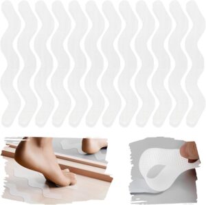 plastific 12pcs Non-slip Strip Stickers, Anti Slip Grip Stickers Adhesive Shower Strip Stickers Non Slip Strips Pad Treads Bathtub Flooring Safety Tape Mat for Bath Shower (White)