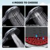 Hibbent Self-Cleaing Rainfall Shower Kit with 304 Stainless Steel Shower Rail,Height Adjustable Overhead Shower Kit Without Mixer, Shower Riser Rail Kit with Brass Diverter,Chrome