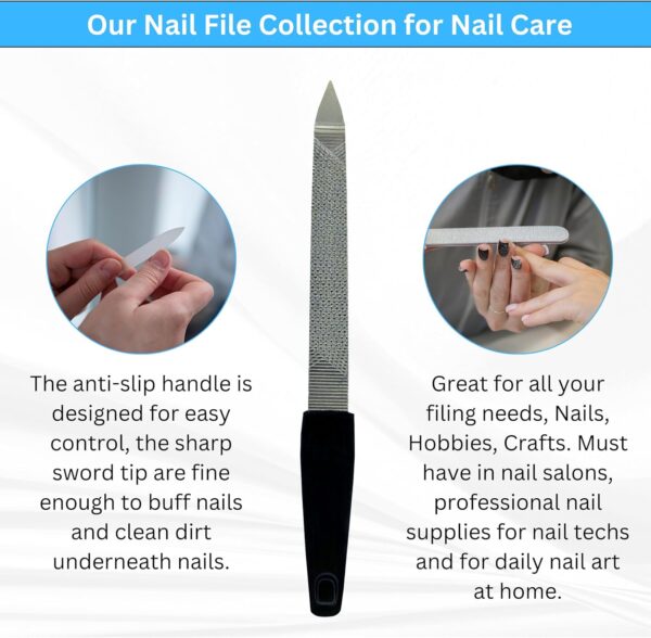 ASM® Extra Long Toe Nail Scissors Clipper Cutters for Thick Nail Arthritis Manicure Pedicure Chiropody Podiatry 7"-7.5" Nail Scissor & Nail File Set for Senior Men and Women Set for Nail Care