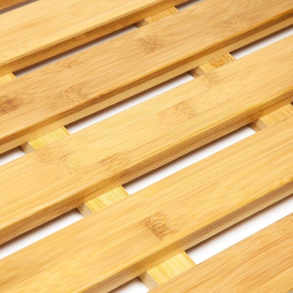 Trendi Bamboo Wooden Bath Mat | Rectangular Bath Mat | Bath Mats For Bathroom, Outdoor Shower & Spa | Multipurpose with Anti Slip Rubber Feet Duck Board Wooden Shower mats