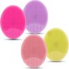 Facial Cleansing Brush Face Exfoliator Pad Silicone Face Scrubber, Mini Manual Silicone Face Scrubber Face Massager Brush Anti-Aging Skin Cleanser and Deep Exfoliator Makeup Tool for Girl Sister Women