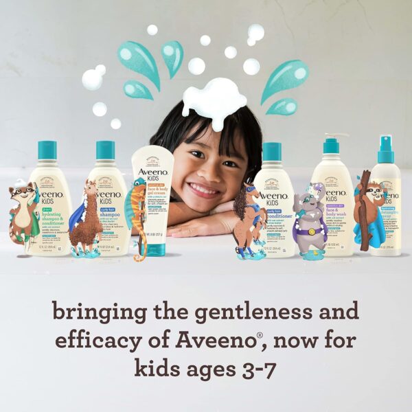 Aveeno Kids 2-in-1 Shampoo and Conditioner, Hydrating Shampoo and Conditioner for Soft, Smooth and Easily Manageable Hair, Oat Extract Formula, Gentle Scent, Hypoallergenic, 12 fl. oz, 3 Pack