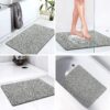 Bingobang Bath Mats Non Slip,Shower Mat Rubber 80x40cm,Extra Soft Anti-Mould, Machine-Washable,For Bathroom Floor,Bathtub(Grey)
