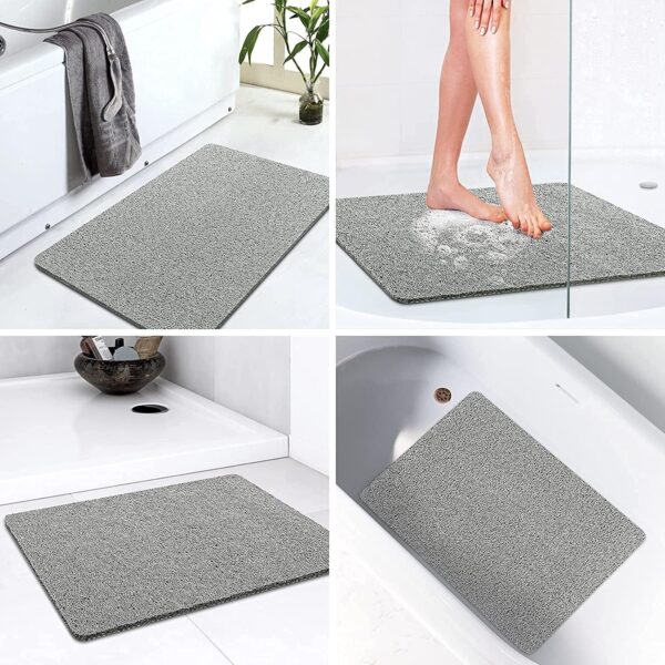 Bingobang Bath Mats Non Slip,Shower Mat Rubber 80x40cm,Extra Soft Anti-Mould, Machine-Washable,For Bathroom Floor,Bathtub(Grey)