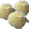 Hydrea London Shower Puff - Exfoliating Body Scrubber for Men & Women - Cleansing & Invigorating Luxury Shower Scrub - Ultra-Soft, Large, & Vegan Bath Scrunchie - Bathing Skin Buffer, Triple Pack