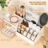 Subsky Makeup Organiser with Drawers, Make Up Storage Cosmetic Dressing Table Organiser Makeup Box with Drawerds for Dresser, Bedroom, Bathroom (White)