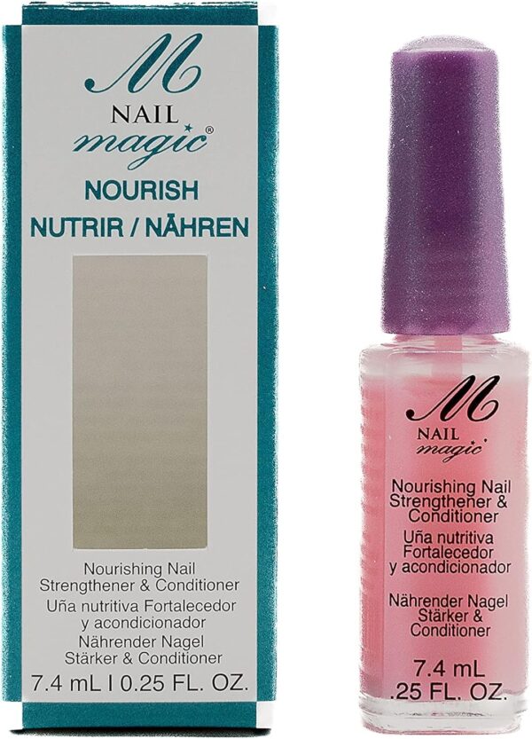 NAIL MAGIC Nourish - Nail Strengthener & Conditioner, Clear Nail Polish with Keratin for Thicker Nails and Nail Growth | Nourish, Strengthen and Hydrate Natural Finger Nails (7.4mL)