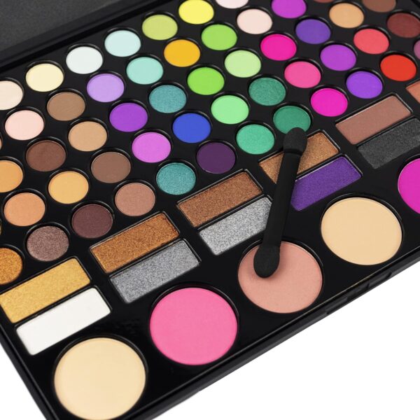 LaRoc 78 Shade Eyeshadow Palette - High Pigment Makeup Palette with Nude Eyeshadow, Powder Blush, Matte & Shimmer Shades - Gold to Black Eye Shadows, Applicators & Make Up Mirror