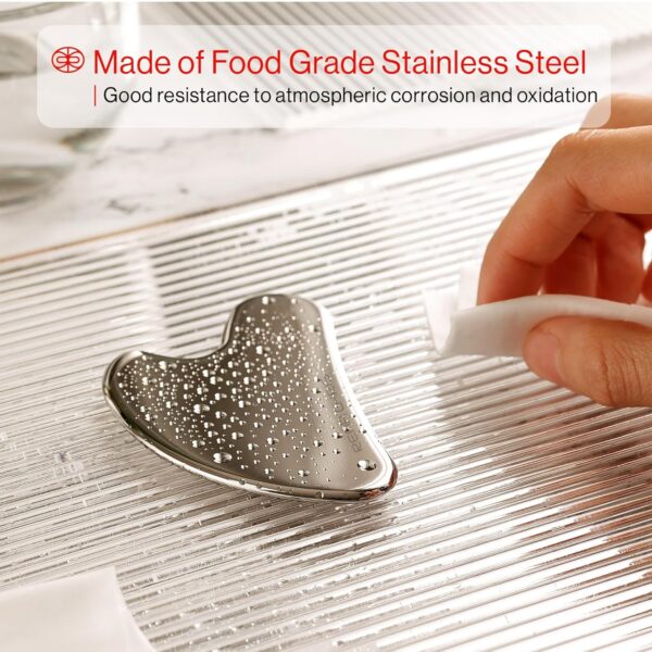 81dHSvcRyL._AC_SL1500_.jpg Rena Chris Gua Sha Facial Tool, Stainless Steel Gua Sha Board for SPA Acupuncture, Metal Gua Sha for Body Face Neck and Eye, Skin Care Gift for Woman