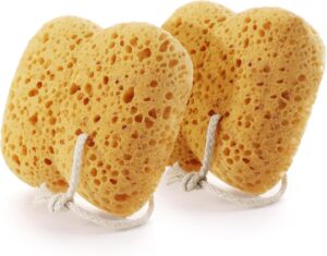 Azymi Sponges Bath, 2Pcs Larger Shower Sponges for Women Men, Exfoliating Body Sponge Dense Foam for Gentle & Deep Cleansing, Ultra-Soft for Sensitive Dry Skin