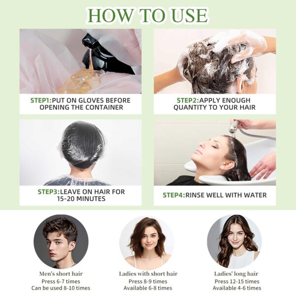 Hair Dye Shampoo 3 in 1 for Gray Hair Coverage, Herbal Ingredients Natural Shampoo Hair Dye for Women & Men/Ammonia-Free 520ml(Dark Brown)