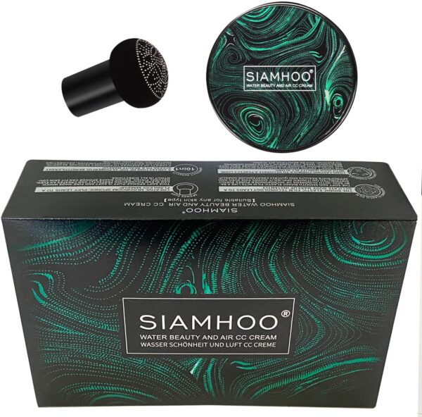 SIAMHOO CC Cream Foundation with Mushroom Head Air Cushion CC Cream Foundation Full Coverage for Flawless Makeup, Even Skin Tone 0.7fl.oz - Natural