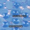 WELTRXE Bath Mat Non Slip Anti Mould for Inside Bath, Anti Slip Shower Mat, 69 x 36 cm Blue Oval Pebble PVC Bathtub Mat, Soft Comfortable Bath Mat with Suction Cups & Drainage Holes for Elderly Child