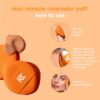 Real Techniques Mini Miracle Concealer Puff Trio, Small Makeup Puff For Liquid and Cream Foundation and Concealer, Targeted Concealing, Travel Friendly and Reusable, Vegan and Cruelty Free, 3 Count
