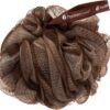 Hydrea London Shower Pouf, Bath Loofah, Mesh Sponge, Exfoliating Bath Scrunchie, Large Shower Puff Scrub, Body Cleansing Shower Puff for Men & Women - Chocolate & Cream