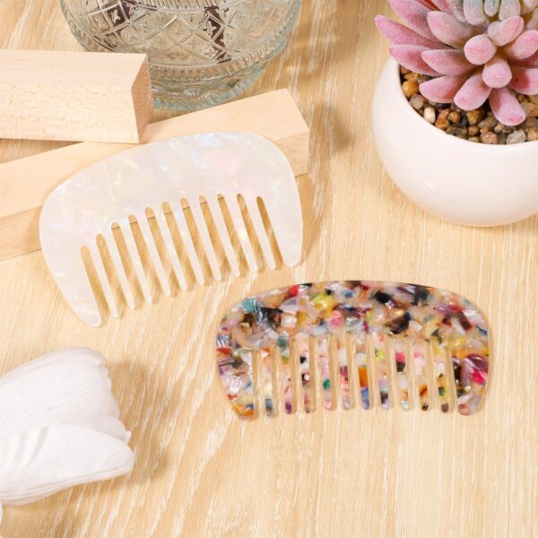 2pcs Mini Hair Comb Wide Tooth Anti-Static Pocket Size comb for Thick Curly Hair Care Detangling Comb Travel Mini hair Pocket Wide Tooth for Wet Dry Wavy Long Daily Care