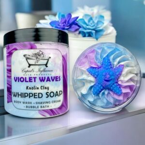 Violet Waves Whipped Soap | Kaolin Clay Body Wash | Luxurious Shaving Cream | Shower Whip | Shower Fluff | Bubble Bath | Shower Cream | Parma Violet Soap | Valentine's Day Gift | Stocking Fillers