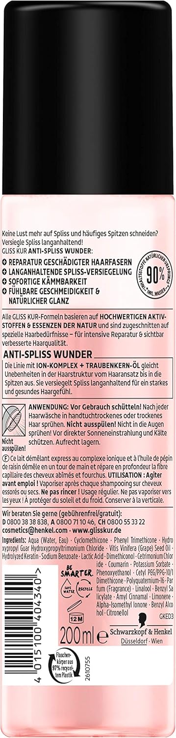 Gliss Kur Anti Split Ends Wonder Express Conditioner 200ml