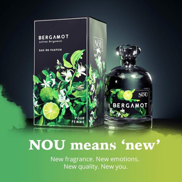 Bergamot Perfume – Citrus Perfume – Natural Perfume for Women with Essential Oils – Fresh Smelling Perfume with Citrus and Musk Notes – NOU Bergamot Perfume for Women 50ml EDP