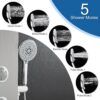 KINKIBOS Shower Tower Panel, Rainfall Shower, 2-Mode Body Massage Jets, 5-Setting Handset and Bathtub Spout, Height Adjustable Arm, Stainless Steel, Brushed