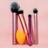 Real Techniques Everyday Essentials + Makeup Sponge Kit, Makeup Brushes and Makeup Blender Sponge, For Foundation, Blush, Bronzer, Eyeshadow, and Powder, Synthetic Bristles, Cruelty Free, 5 Piece Set