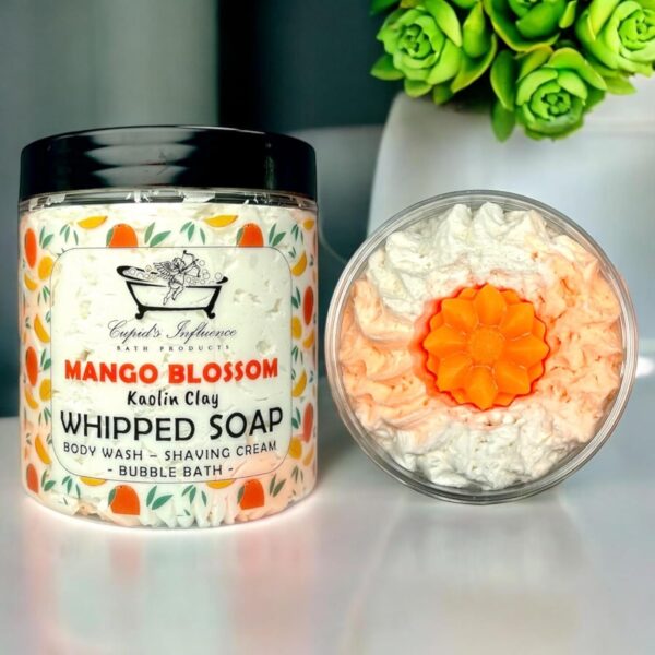 Mango Blossom Whipped Soap | Luxurious Kaolin Clay Body Wash | Shaving Cream | Shower Fluff | Bubble Bath | Soap | Stocking Fillers | Season Gifts