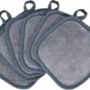 BloomSesame Makeup Remover Cloths for Face, Eye, Lips - Reusable Makeup Remover Pads Soft Microfiber Facial Cleansing Cloths 5 x 5 inch 6 Pack (Gray)