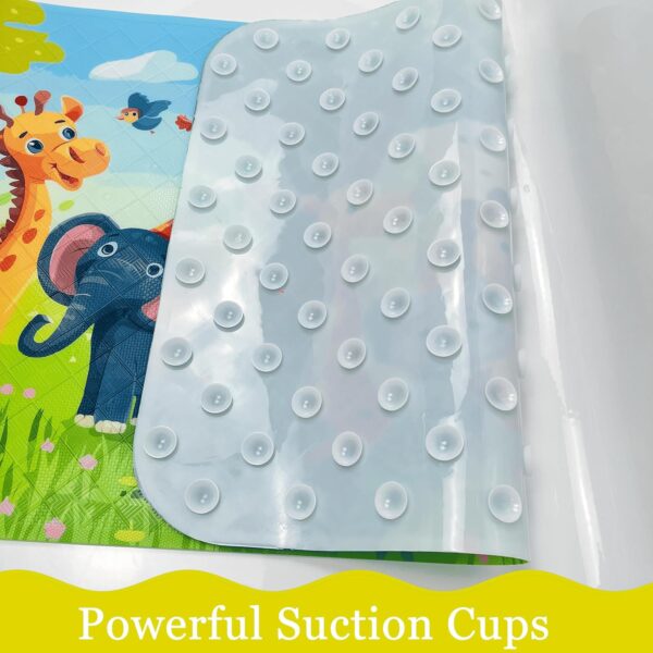 Non-Slip Bath Mat for Toddlers, Cartoon Anti-Slip Bathtub Mat, Safe and Fun Kids Tub Mat, Baby Shower Mat with Cute Design,Perfect for Bathtubs, Showers and Bathroom (Jungle Animals)