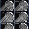 YEAUPE High Pressure Shower Head with 1.5M Hose Powerful Flow Shower head for Low Pressure Hard Water Filter Shower Hose and Head Water Saving Shower Head 6 Modes, Packaging may vary