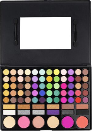 LaRoc 78 Shade Eyeshadow Palette - High Pigment Makeup Palette with Nude Eyeshadow, Powder Blush, Matte & Shimmer Shades - Gold to Black Eye Shadows, Applicators & Make Up Mirror