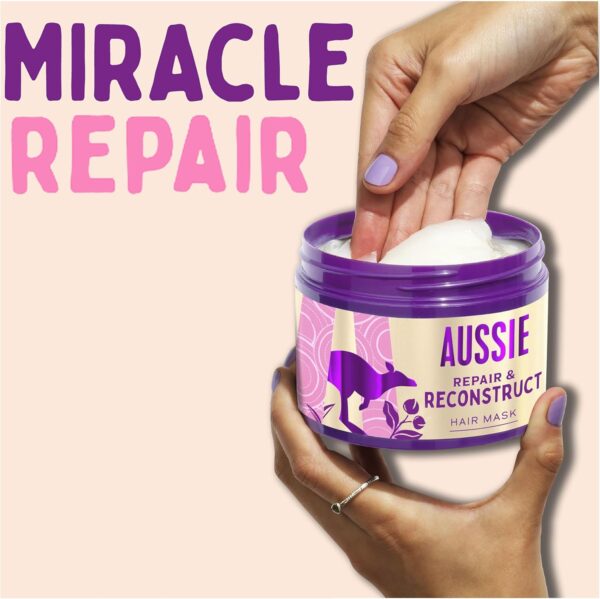 Aussie Repair & Reconstruct Hair Mask, Vegan Hair Treatment, For Dry & Damaged Hair, With Macadamia Nut Oil, 300ML