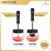 Kuro Makeup Brush Cleaner and Dryer Machine Gift Box | Fast, Automatic & Deep Cleaning | 2x Premium Travel Pouches Included Free | Makeup Brushes Clean Tools