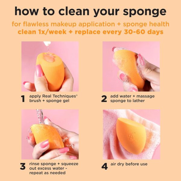 Real Techniques Everyday Essentials + Makeup Sponge Kit, Makeup Brushes and Makeup Blender Sponge, For Foundation, Blush, Bronzer, Eyeshadow, and Powder, Synthetic Bristles, Cruelty Free, 5 Piece Set