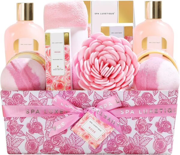 81kOtjL1vyS._AC_SL1500_.jpg Spa Luxetique Spa Gift Set,12pcs Rose Bath Gift Set, Bath Sets for Women Gifts, Luxury Spa Sets with Bubble Bath, Body Lotion, Hand Cream, Womens Gift Sets, Gifts for Mum, Mothers Day Gifts