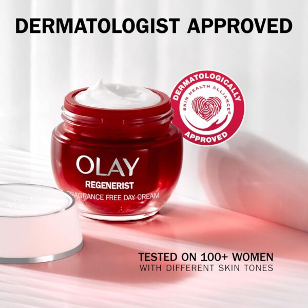 81kTi66JI8L._AC_SL1500_.jpg Olay Regenerist Day Face Cream, Anti-Wrinkle + Active Firming Skincare Moisturiser, Anti-Ageing Niacinamide and Peptides, Renews, Firms and Hydrates, Non-greasy, Fragrance Free 50ml