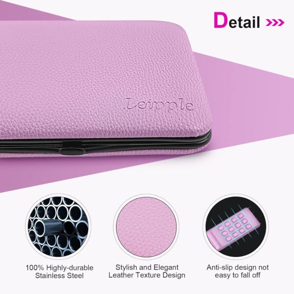 Manicure Set Professional Pedicure Kit Nail Clippers Kit - 18 Pcs Nail Care Tools - Grooming Kit with Luxurious Upgraded Travel Case (Purple)