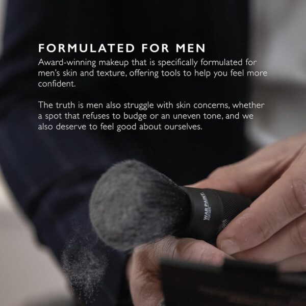 War Paint For Men Large Metal Powder Makeup Brush - Extra Soft Bristles & Heavy Base for Easy Application - Vegan Friendly & Cruelty-Free - Makeup Product For Men
