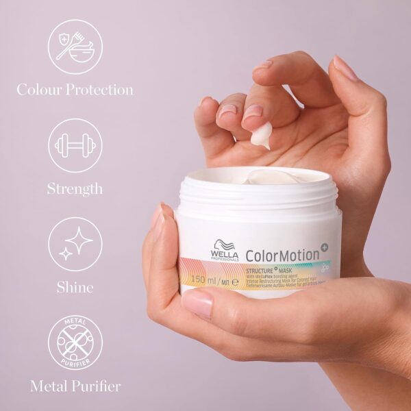 Wella Professionals ColorMotion+ Structure Mask - Colour Protection & Strength Hair Mask for Treated & Dyed Hair - Smooths, Boosts Shine & Protects Hair Colour for Up to 8 Weeks 500ml
